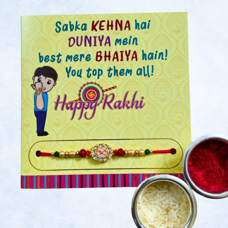 Rakhi With Greeting Card - Image 3