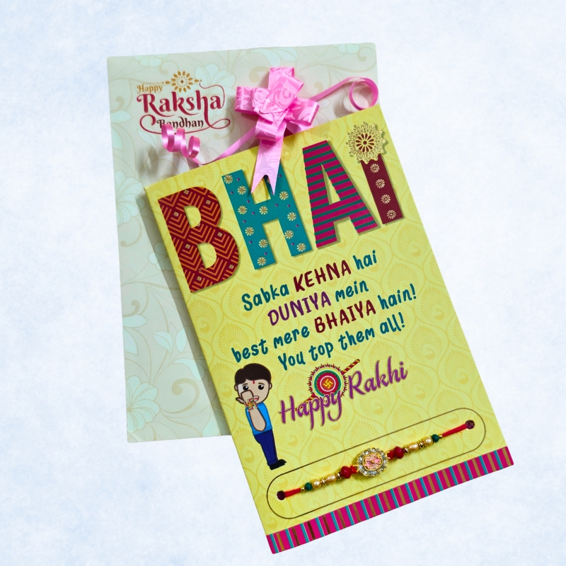 Rakhi With Greeting Card - Image 2